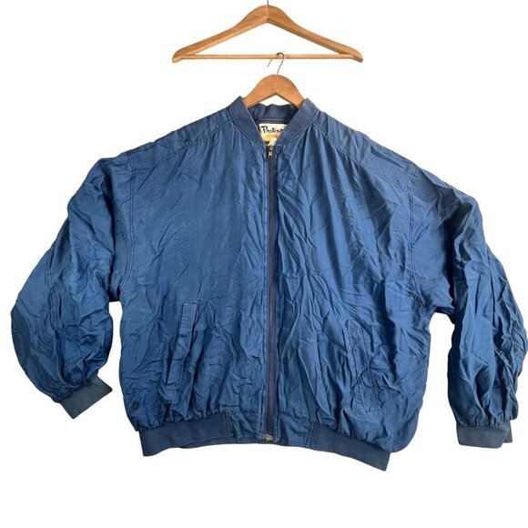 VTG Protest Jacket Mens XL Silk Bomber Lightweight Nylon Lined Full Zip 90s Y2K - Picture 1 of 15